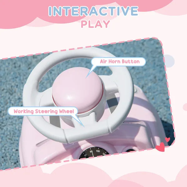 Foot to Floor Toddler Ride on Toy, Sliding Car with Horn, No Tip Anti-Over-Backwards System for 18-36 Months, Pink - product image 5