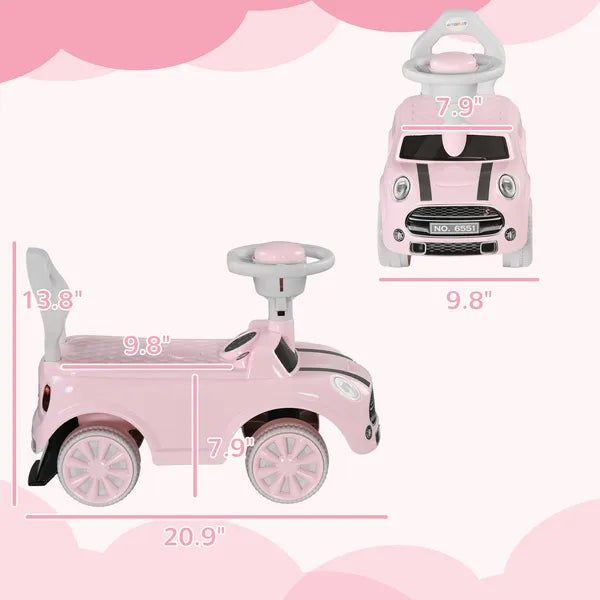 Foot to Floor Toddler Ride on Toy, Sliding Car with Horn, No Tip Anti-Over-Backwards System for 18-36 Months, Pink - product image 3