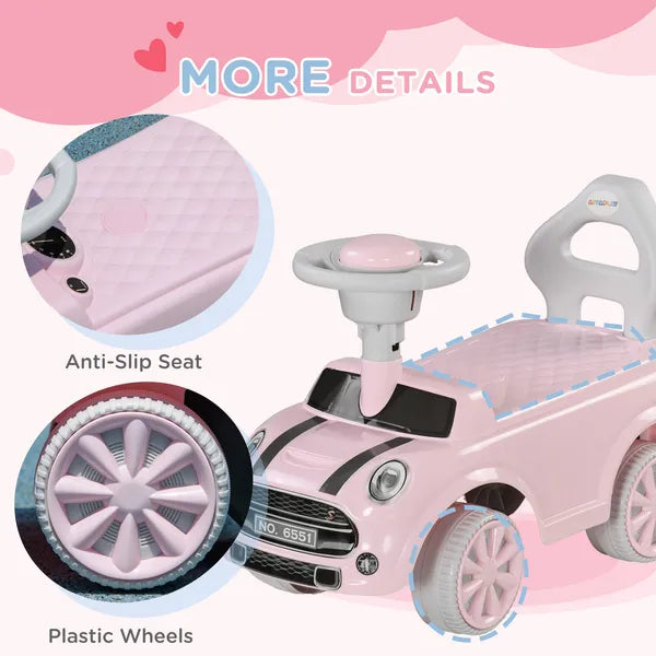 Foot to Floor Toddler Ride on Toy, Sliding Car with Horn, No Tip Anti-Over-Backwards System for 18-36 Months, Pink - product image 7
