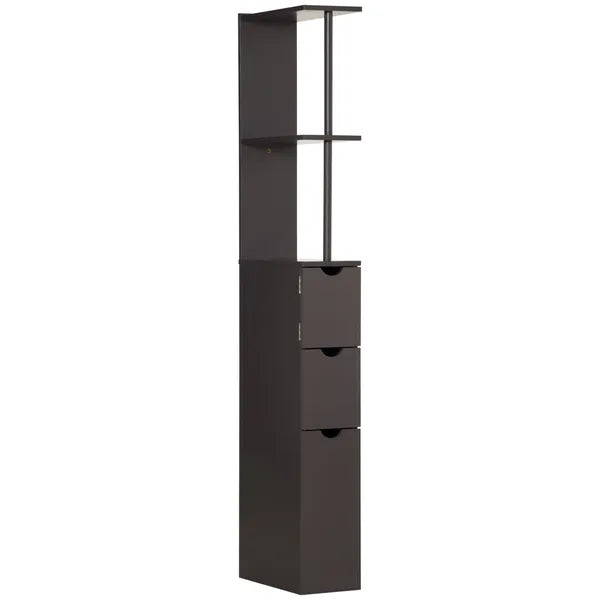 Freestanding 2-Tier Bathroom Cabinet, Compact Linen Solution with Shelves and Drawers, Brown - product image 1