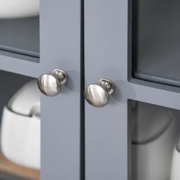 HOMCOM Freestanding Kitchen Buffet with Hutch, Cupboard with Doors, Shelves, Drawer, Microwave Space, Gray - product image 10