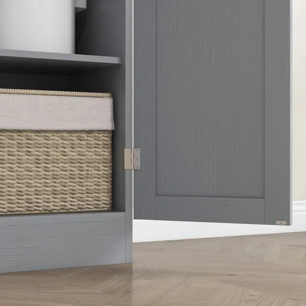 HOMCOM 4 Door Freestanding Kitchen Pantry with Adjustable Shelves Distressed Gray - product image 9