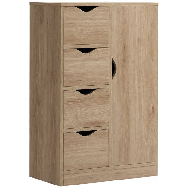 Freestanding Storage Cabinet Bathroom Floor Cabinet 4 Drawers Cupboard Oak for Bedroom Living Room - product image 13