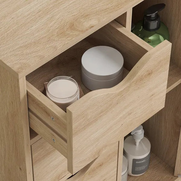 Freestanding Storage Cabinet Bathroom Floor Cabinet 4 Drawers Cupboard Oak for Bedroom Living Room - product image 8