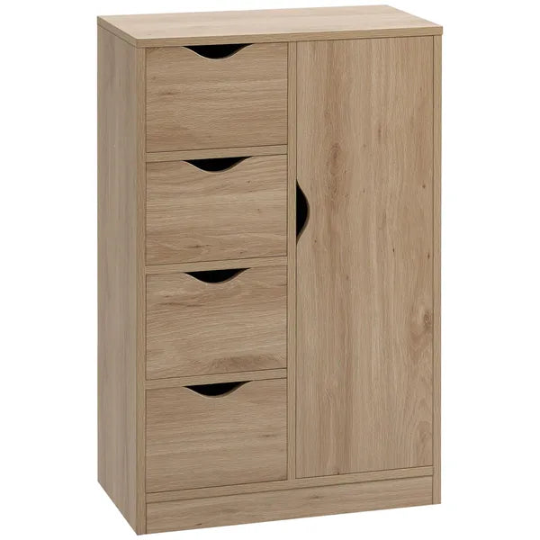 Freestanding Storage Cabinet Bathroom Floor Cabinet 4 Drawers Cupboard Oak for Bedroom Living Room - product image 12
