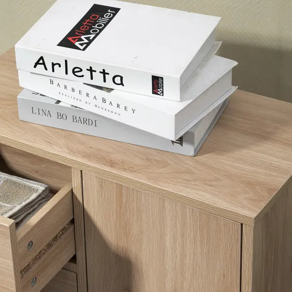 Freestanding Storage Cabinet Bathroom Floor Cabinet 4 Drawers Cupboard Oak for Bedroom Living Room - product image 10