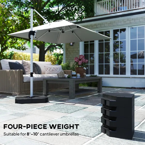 Outsunny Freestanding Umbrella Base: Heavy-Duty, Adjustable for Water or Sand Filling, 132/176 lbs, Black| - product image 4
