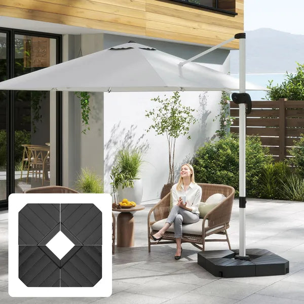Outsunny Freestanding Umbrella Base: Heavy-Duty, Adjustable for Water or Sand Filling, 132/176 lbs, Black| - product image 10