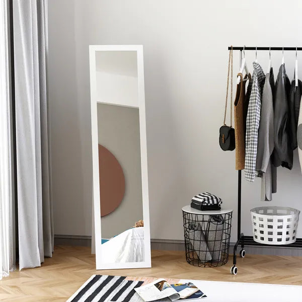 Full-Size White Mirror, Floor Standing or Wall-Mounted, Rectangle, for Bedroom, Living Room - product image 2