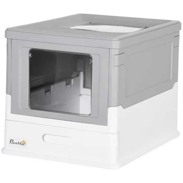 Fully Enclosed Cat Litter Box, Front Entry, Top Exit, Easy Clean, Gray - product image 1