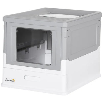 Fully Enclosed Cat Litter Box, Front Entry, Top Exit, Easy Clean, Gray - product image 1