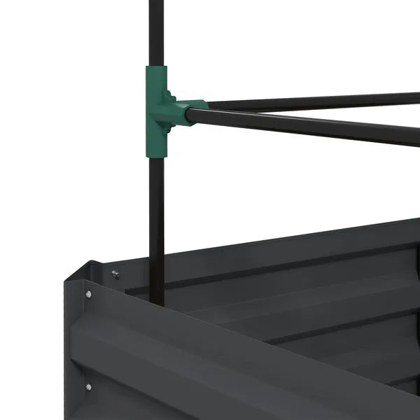 Galvanized Planter Box, 24" x 24" x 11.75" Raised Garden Bed with Tomato Cage for Climbing Vines, Dark Gray - product image 9
