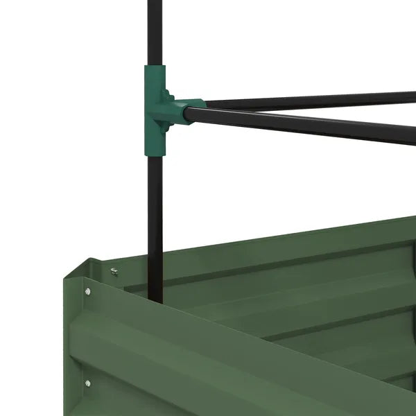 Outsunny Galvanized Planter Box, 24" x 24" x 11.75" Raised Garden Bed with Tomato Cage for Climbing Vines, Light Green - product image 9