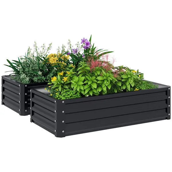 2-Pack Galvanized Raised Garden Beds 4 x 2 x 1 Ft Metal Planter Boxes Gray - product image 11