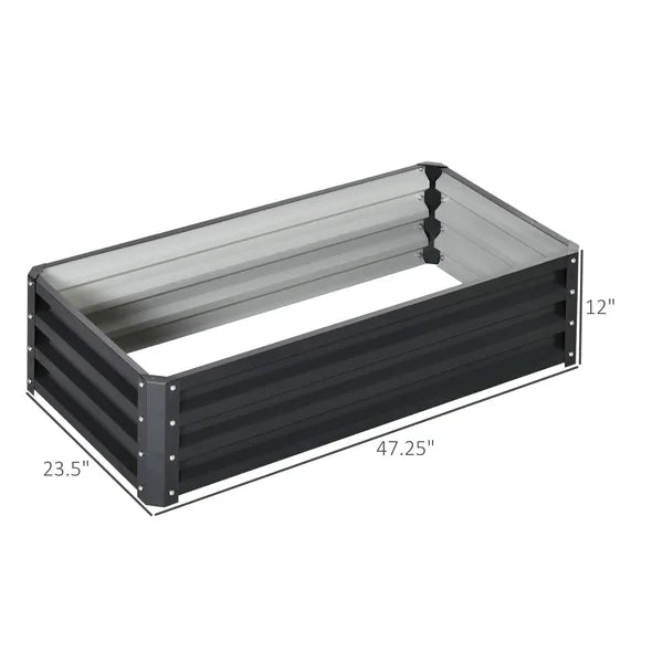 2-Pack Galvanized Raised Garden Beds 4 x 2 x 1 Ft Metal Planter Boxes Gray - product image 3