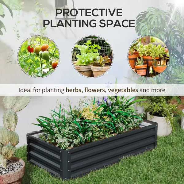 2-Pack Galvanized Raised Garden Beds 4 x 2 x 1 Ft Metal Planter Boxes Gray - product image 6