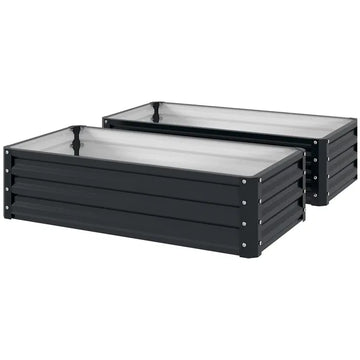 2-Pack Galvanized Raised Garden Beds 4 x 2 x 1 Ft Metal Planter Boxes Gray - product image 1