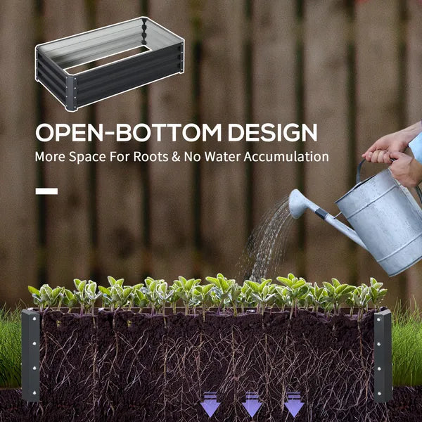 2-Pack Galvanized Raised Garden Beds 4 x 2 x 1 Ft Metal Planter Boxes Gray - product image 5