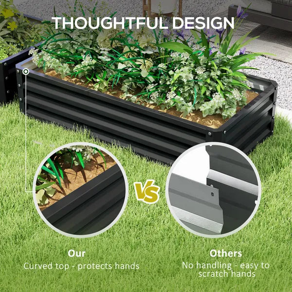 2-Pack Galvanized Raised Garden Beds 4 x 2 x 1 Ft Metal Planter Boxes Gray - product image 7