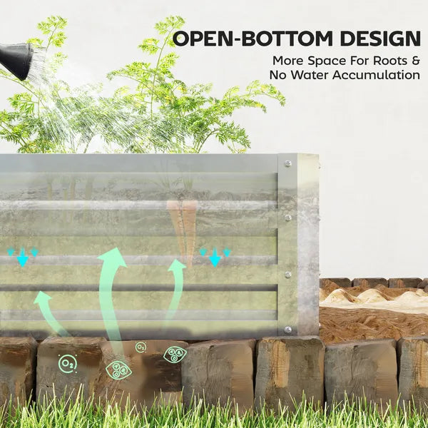 2-Pack Galvanized Raised Garden Beds 4 x 2 x 1 Ft Metal Planter Boxes Silver - product image 5
