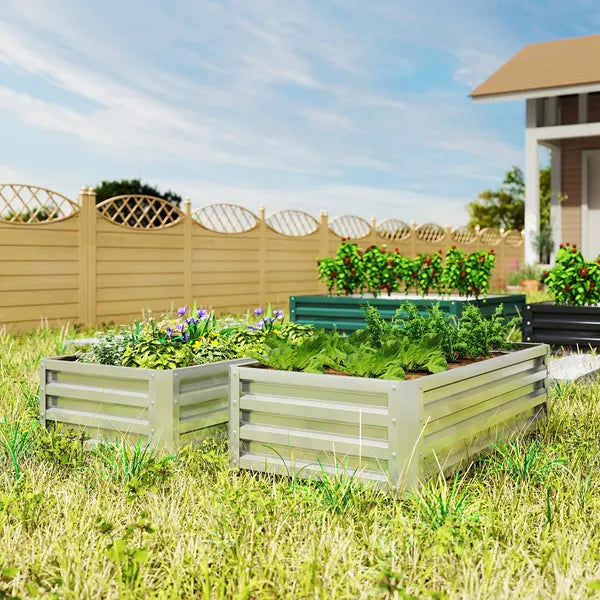 2-Pack Galvanized Raised Garden Beds 4 x 2 x 1 Ft Metal Planter Boxes Silver - product image 10