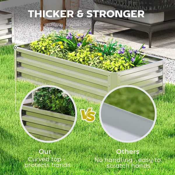 2-Pack Galvanized Raised Garden Beds 4 x 2 x 1 Ft Metal Planter Boxes Silver - product image 7