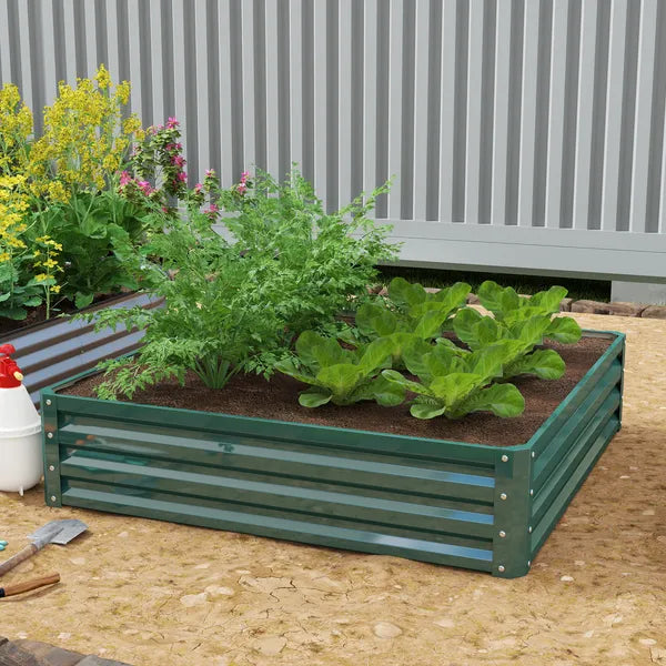 Galvanized Raised Garden Bed 4x4 Steel Frame Green for Vegetables Flowers Plants Herbs - product image 2