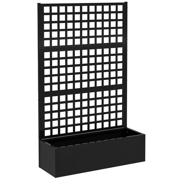 Outsunny Galvanized Raised Garden Bed Planter Box with Trellis for Climbing Plants, Vegetable, Vines, 43 Inch x 16 Inch x 70 Inch, Black - product image 12
