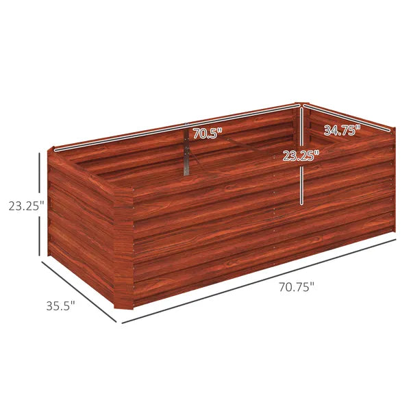 Galvanized Raised Garden Bed, Steel Outdoor Planters with Reinforced Rods,  71'' x 36'' x 23'', Dark Brown - product image 3