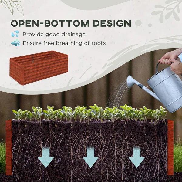 Galvanized Raised Garden Bed, Steel Outdoor Planters with Reinforced Rods,  71'' x 36'' x 23'', Dark Brown - product image 4