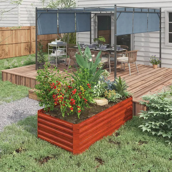 Galvanized Raised Garden Bed, Steel Outdoor Planters with Reinforced Rods,  71'' x 36'' x 23'', Dark Brown - product image 2