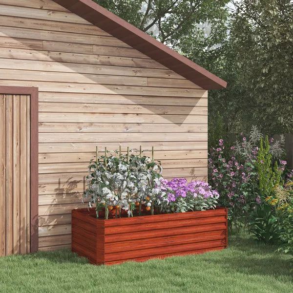 Galvanized Raised Garden Bed, Steel Outdoor Planters with Reinforced Rods,  71'' x 36'' x 23'', Dark Brown - product image 10