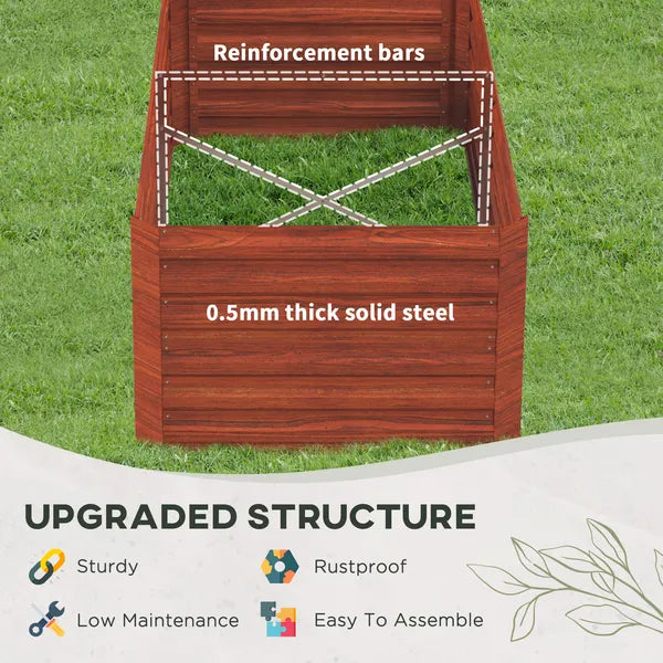 Galvanized Raised Garden Bed, Steel Outdoor Planters with Reinforced Rods,  71'' x 36'' x 23'', Dark Brown - product image 5