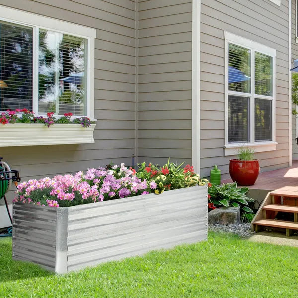 71 x 36 x 23 Inch Galvanized Raised Garden Bed with Reinforced Rods, Light Green - product image 2