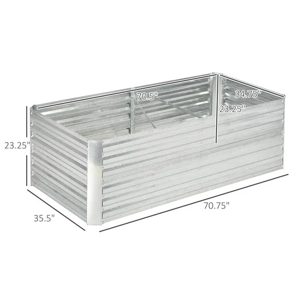 71 x 36 x 23 Inch Galvanized Raised Garden Bed with Reinforced Rods, Light Green - product image 3