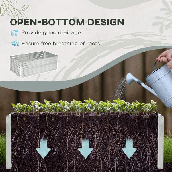 71 x 36 x 23 Inch Galvanized Raised Garden Bed with Reinforced Rods, Light Green - product image 4