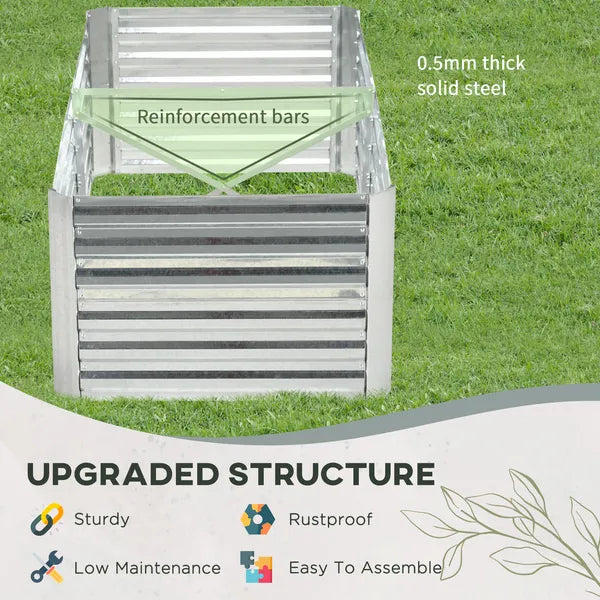 71 x 36 x 23 Inch Galvanized Raised Garden Bed with Reinforced Rods, Light Green - product image 5