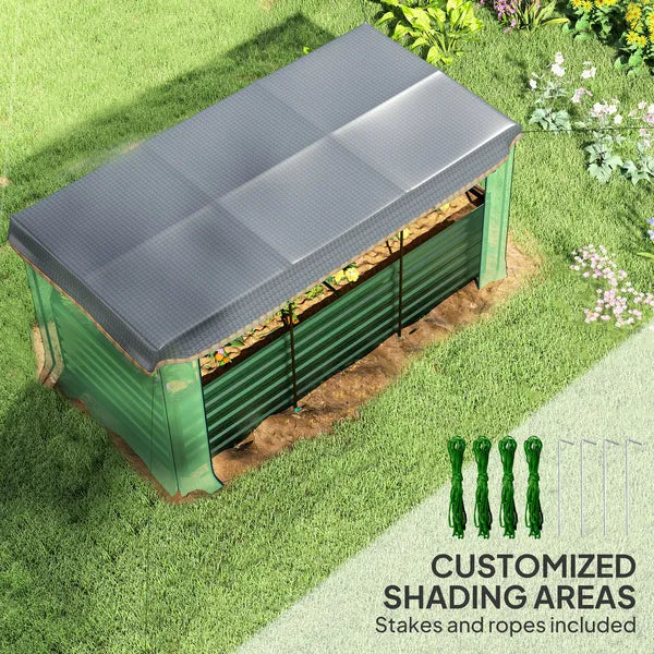 Galvanized Steel Planter Box with Crop Cage and Shade Cloth, Raised Garden Bed for Flowers, Veggies and Herbs, Green - product image 5