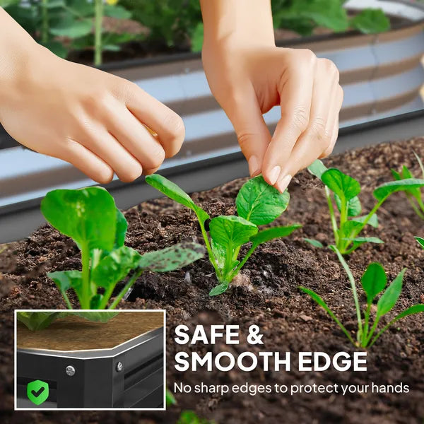 Galvanized Steel Raised Garden Bed 4x4 ft Grey Planter Box for Vegetables Flowers Herbs - product image 5