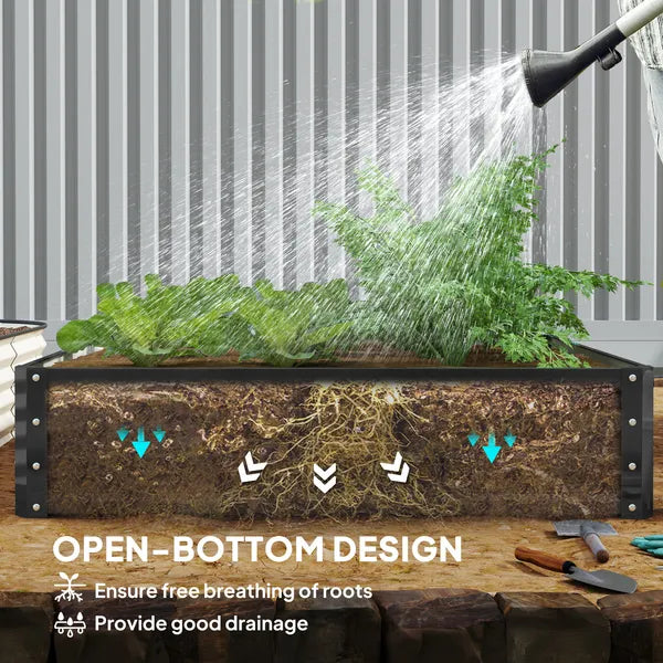 Galvanized Steel Raised Garden Bed 4x4 ft Grey Planter Box for Vegetables Flowers Herbs - product image 6