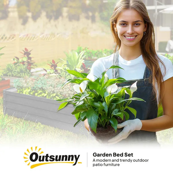 Galvanized Steel Raised Garden Bed 4x4 ft Grey Planter Box for Vegetables Flowers Herbs - product image 7