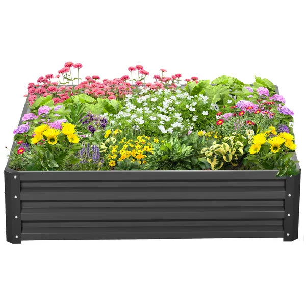 Galvanized Steel Raised Garden Bed 4x4 ft Grey Planter Box for Vegetables Flowers Herbs - product image 12