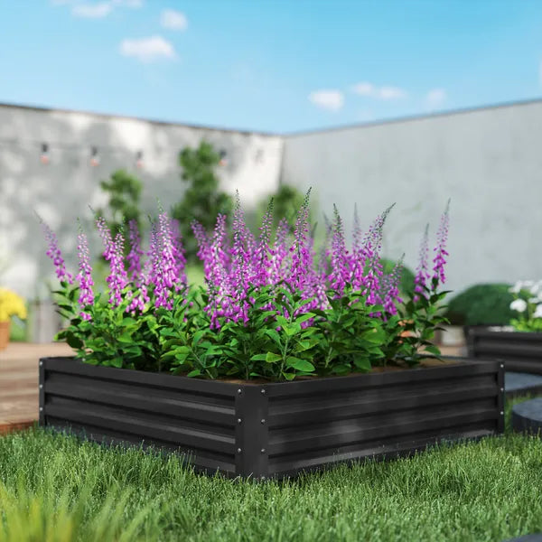 Galvanized Steel Raised Garden Bed 4x4 ft Grey Planter Box for Vegetables Flowers Herbs - product image 9