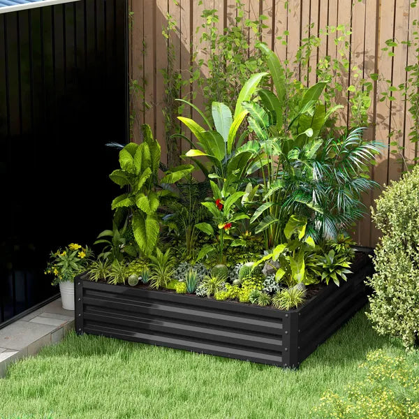 Galvanized Steel Raised Garden Bed 4x4 ft Grey Planter Box for Vegetables Flowers Herbs - product image 10
