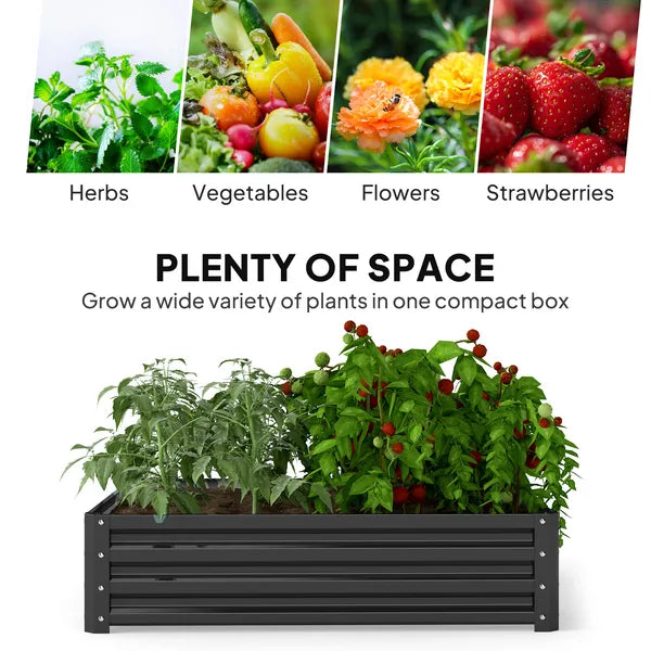 Galvanized Steel Raised Garden Bed 4x4 ft Grey Planter Box for Vegetables Flowers Herbs - product image 4