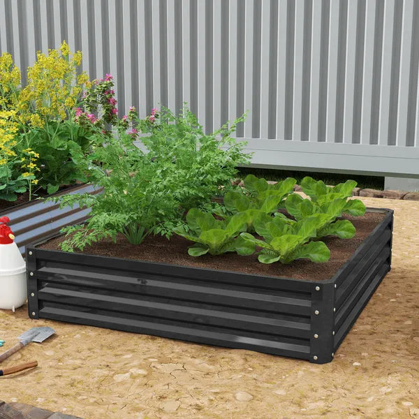 Galvanized Steel Raised Garden Bed 4x4 ft Grey Planter Box for Vegetables Flowers Herbs - product image 8