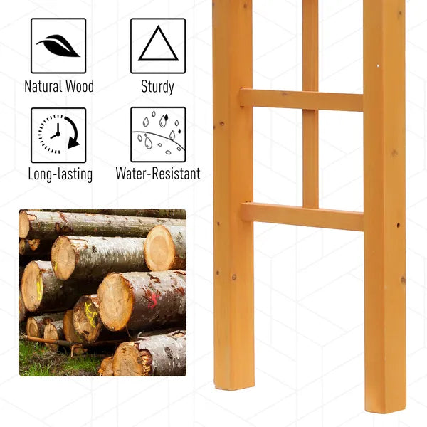 Outsunny Garden Arbor Arch Trellis 7 ft Wood with Natural Fir Side Panel for Climbing Vines Outdoor Orange - product image 5