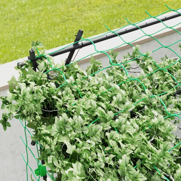 Outsunny Garden Arch Trellis, 7.3 Ft Tall Metal Plant Trellis Support with Climbing Net, Cucumber Trellis for Vegetables, Black - product image 8