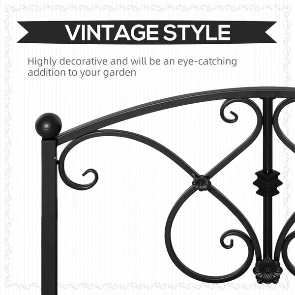 Outsunny Garden Bridge 3.3FT, Decorative Classic Backyard Pond Bridge with Safety Railings Black - product image 3