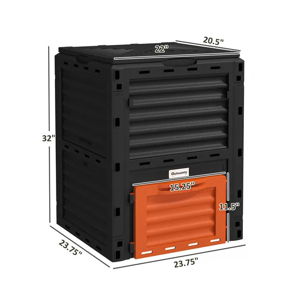 Garden Compost Bin 80 Gallon Outdoor Large Capacity Composter Fast Create Fertile Soil Aerating Box, Orange - product image 3